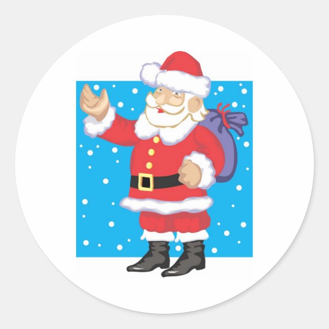 Smiling Santa Claus Classic Round Sticker (Front)