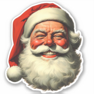 Smiling Santa Retro Vintage Style Die-Cut
