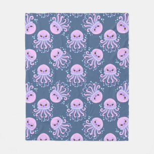 Smiling Sea Jellyfish For Ocean Adventure Decor Fleece Blanket