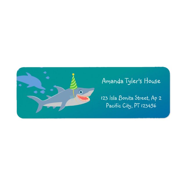 Smiling shark under the sea boy Birthday Party (Front)