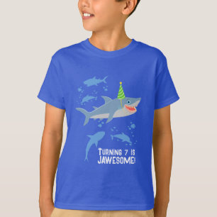 Smiling shark under the sea boy Birthday Party T-Shirt