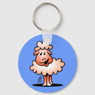 Smiling Sheep Key Ring