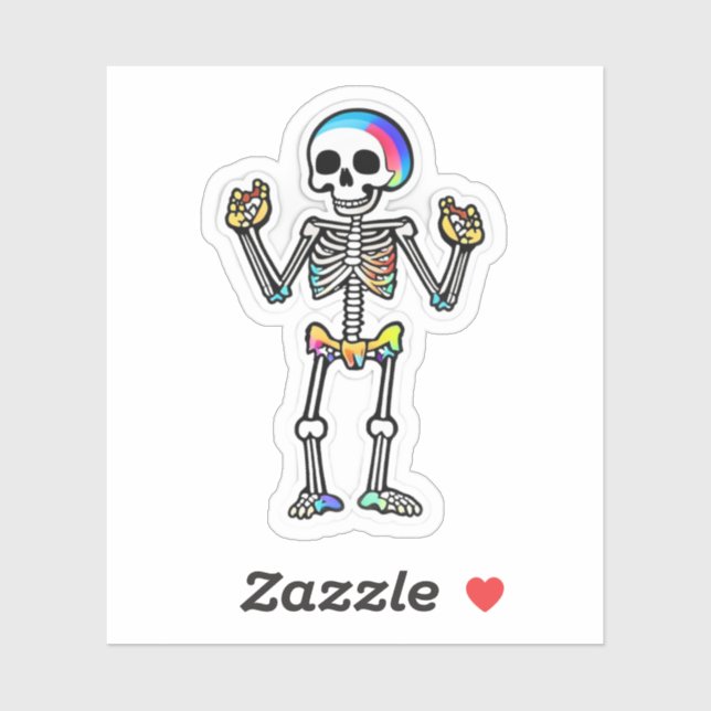 Smiling Skeleton Halloween Rainbow Colours (Sheet)