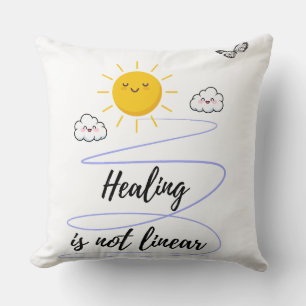 Smiling Skies Cute Sun & Clouds Throw Pi Cushion