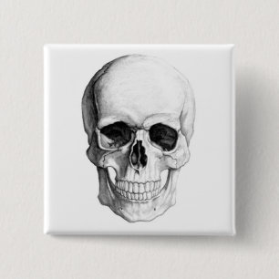 Smiling Skull 15 Cm Square Badge