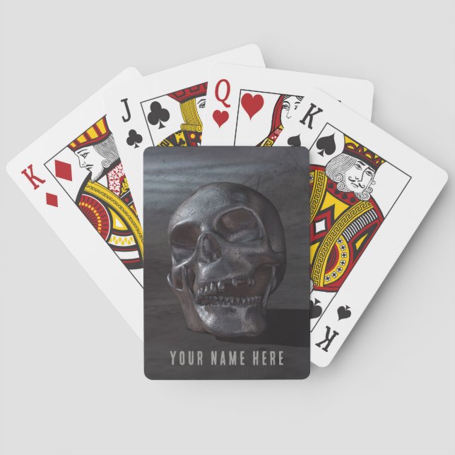 Smiling skull design playing cards (Back)
