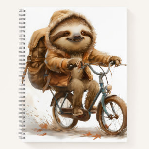 Smiling Sloth Cyclist Notebook
