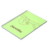 Smiling Sloth Hanging from Tree Notebook (Left Side)