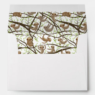 Smiling Sloth Pattern Envelope