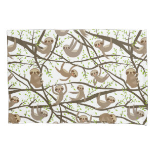 Smiling Sloth Pattern Pillowcase