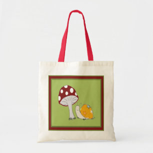 Smiling Snail by a Toadstool Tote Bag