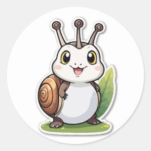 Smiling Snail Sticker - A Slow and Steady Creature