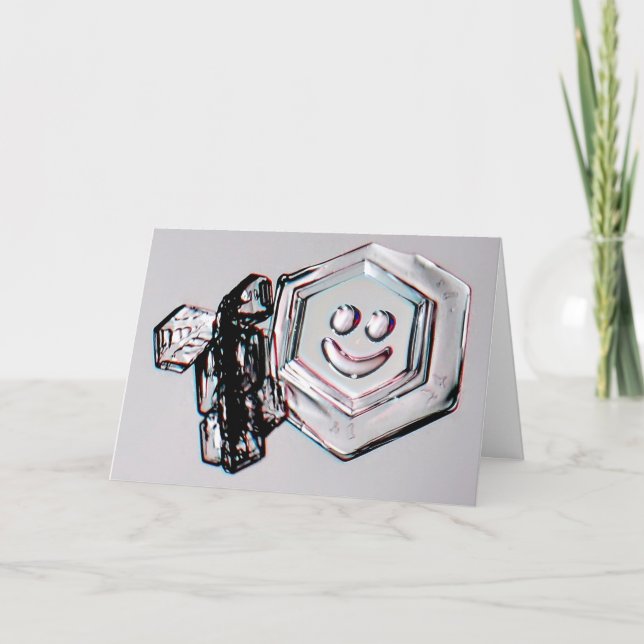 Smiling Snowflake Greeting Card (Front)