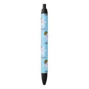 Smiling Snowflake Holiday Cheer Black Ink Pen