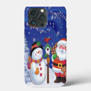 Smiling snowman and Santa Claus iPhone 13 Pro Case