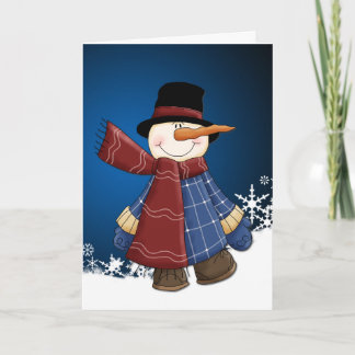Smiling Snowman Christmas Greeting Card