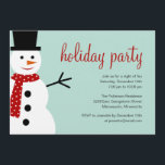 Smiling Snowman Christmas/Holiday Party Invitation<br><div class="desc">Invite your guests to celebrate the season with these fun and cheerful Smiling Snowman holiday party invitations from Berry Berry Sweet. Matching stamp,  thank you cards,  favour stickers/gift tag stickers,  and more available at berryberryssweet.com</div>