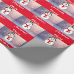 Smiling Snowman Christmas Wrapping Paper<br><div class="desc">Smiling and cute,  this little snowman brings wishes for a Merry Christmas! This colourful gift wrapping paper is a great way to present your gifts to family and friends! This design is also available as a postcard,  sticker,  coffee mug and gift bag.</div>