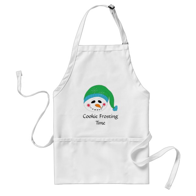 Smiling Snowman Cookie Frosting Time Standard Apron (Front)