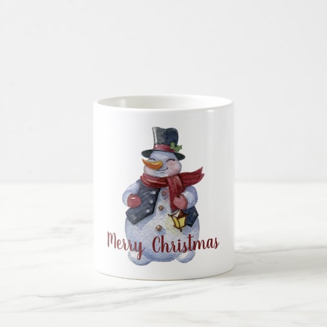 Smiling Snowman Customisable Coffee Mug (Center)