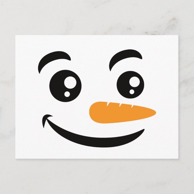 Smiling Snowman Face Holiday Postcard (Front)
