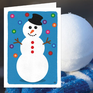 Smiling Snowman Happy Winter Solstice Card