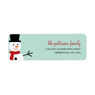 Smiling Snowman Holiday Address Label