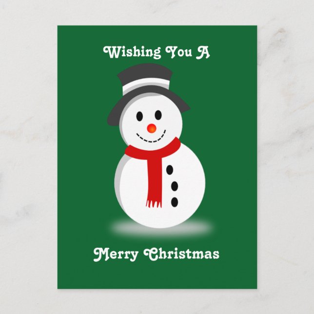 Smiling Snowman Holiday Postcard (Front)
