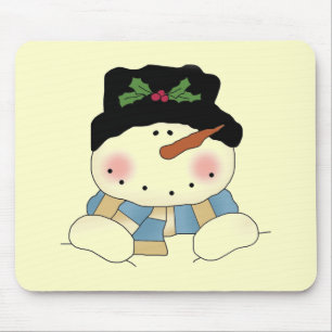 Smiling Snowman Tshirts and Gifts Mouse Mat