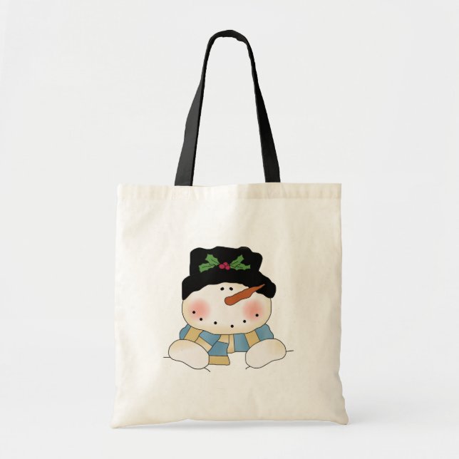 Smiling  Snowman Tshirts and Gifts Tote Bag (Front)