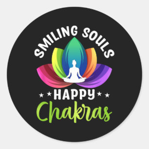 Smiling Souls Happy Chakras Spiritual Meditation Classic Round Sticker
