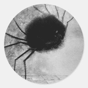 Smiling Spider by Odilon Redon, Vintage Halloween Classic Round Sticker