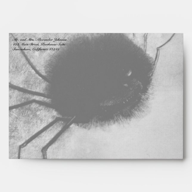 Smiling Spider by Odilon Redon, Vintage Halloween Envelope (Front)