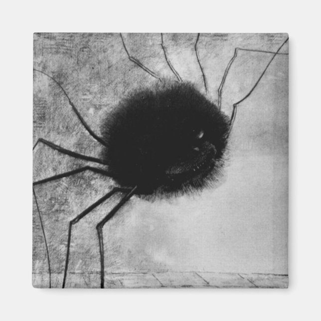 Smiling Spider by Odilon Redon, Vintage Halloween Magnet (Front)