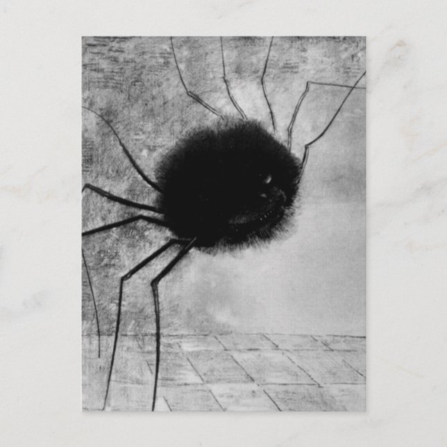 Smiling Spider by Odilon Redon, Vintage Halloween Postcard (Front)