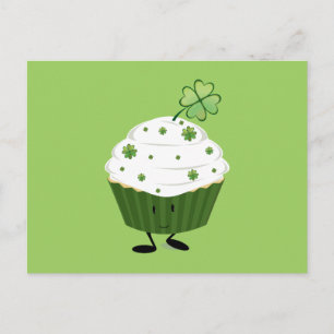 Smiling St. Patrick's day cupcake Postcard