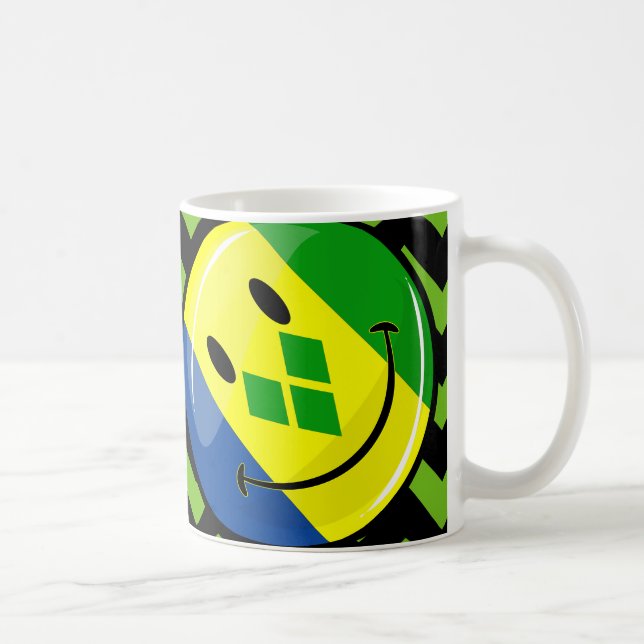 Smiling St. Vincent and Grenadines Flag Coffee Mug (Right)