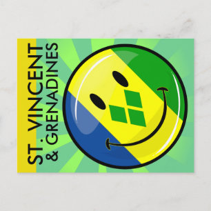 Smiling St. Vincent and Grenadines Flag Postcard