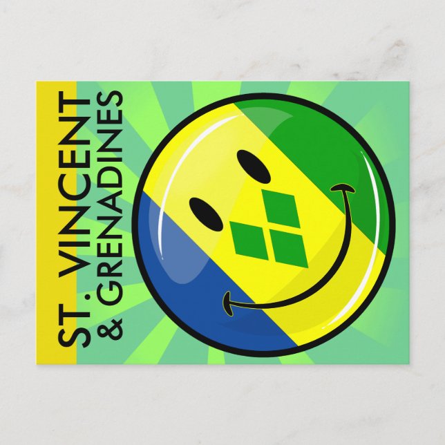 Smiling St. Vincent and Grenadines Flag Postcard (Front)