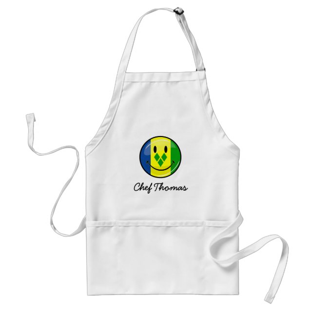 Smiling St. Vincent and Grenadines Flag Standard Apron (Front)