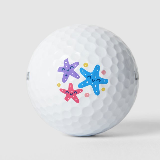 Smiling Starfish Golf Balls (Front)