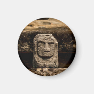 Smiling Stone Totem Cambodia Circle Magnet
