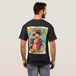 Smiling Straw Hat Pirate – Anime Style Illustratio T-Shirt