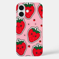 Smiling Strawberry Cute Kawaii