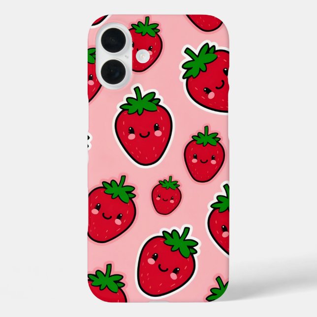 Smiling strawberry with rosy cheeks Case-Mate iPhone case (Back)