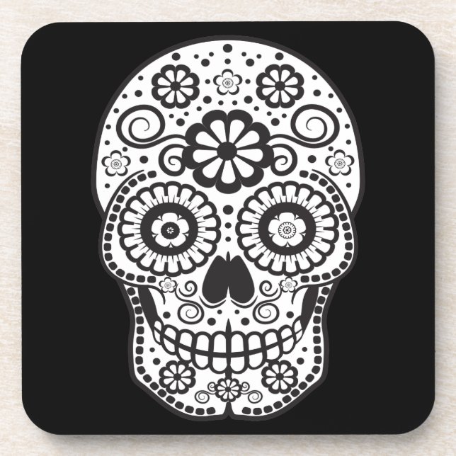 Smiling Sugar Skull Coaster (Front)