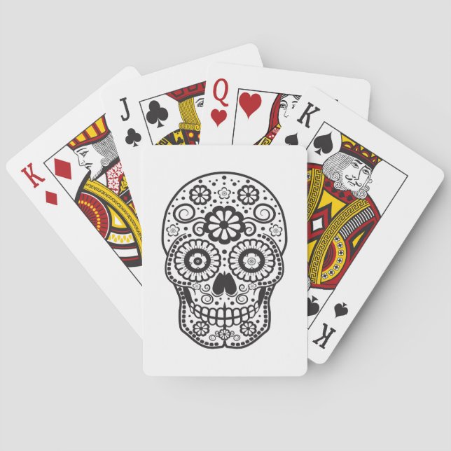 Smiling Sugar Skull Playing Cards (Back)