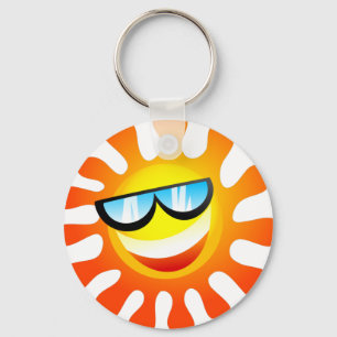 Smiling Summer Sunny Sunshine Weather Key Ring