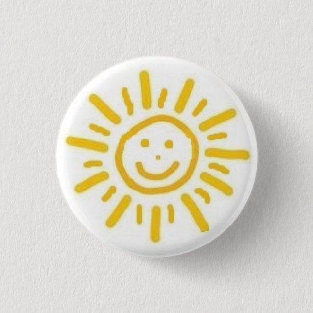 Smiling Sun 3 Cm Round Badge (Front)