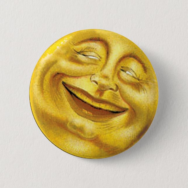 Smiling Sun 6 Cm Round Badge (Front)